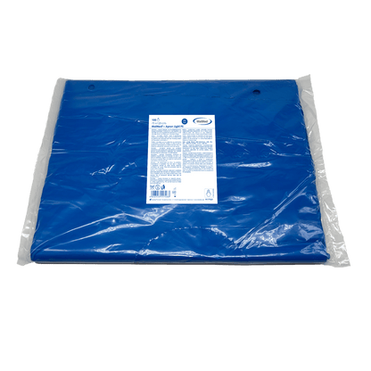 MaiMed-Apron Light PE, apron made of PE 75x120cm blue, 100 pieces/pack, blocked, smooth surface | Pack (100 pieces)