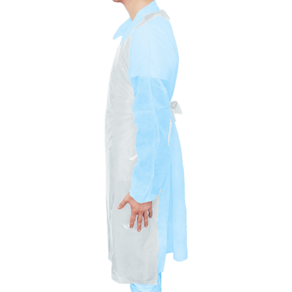 MaiMed-Apron Light PE, apron made of PE 75x120cm white, 100 pieces/pack, blocked, smooth surface | Pack (100 pieces)