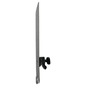 Side view of the Dr. Schnell long pipe holder for V10 dispenser with stainless steel bracket from DR.SCHNELL GmbH & Co. KGaA, featuring a black adjustment knob in the middle, depicted on a plain white background.