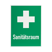 Emergency Sign 400 x 300 mm First Aid Cross - Label: First Aid Room