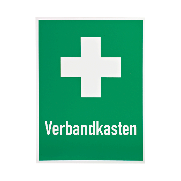 Emergency Sign 400 x 300 mm First Aid Cross - Label: First Aid Kit