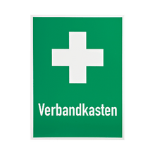 Emergency Sign 400 x 300 mm First Aid Cross - Label: First Aid Kit