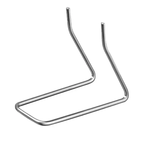 The Dr. Schnell stainless steel bracket for V10 wall dispenser (1 piece) by DR.SCHNELL GmbH & Co. KGaA is a metal accessory for dosing systems with two upright prongs and a rectangular base, designed for the V10 wall dispenser.