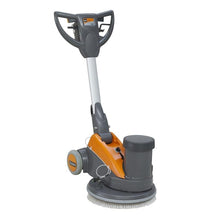 The TASKI ergodisc duo from Diversey Deutschland GmbH & Co. OHG is a commercial floor cleaning machine with two speeds (165/330 RPM), ideal for deep cleaning, polishing, sanding, and more on hard floors.