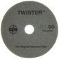 The Twister Pad 10000 from Diversey Deutschland GmbH & Co. OHG is a round, gray pad with "TWISTER SG", "HTC", "Pat. pend." and "The Original Diamond Pad" imprint - ideal for cleaning and polishing hard floors for a brilliant shine.