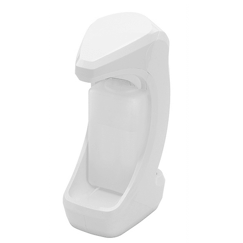 The Dr. Schnell touchless table dispenser for Euro bottle (500 ml) from DR.SCHNELL GmbH & Co. KGaA features a large pressure lever, a drip tray, and can be mounted on the countertop or wall for hygienic and contactless dispensing.