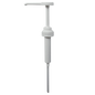 The Dr. Schnell dispenser, dosing aid dispenser from DR.SCHNELL GmbH & Co. KGaA, is a white plastic pump with a long spout and dip tube for dosing liquids like soap or syrup. Ideal for dosing cleaning agents. Simple, light background.