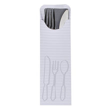 The PAPSTAR 100 cutlery bags (23.5 x 7.3 cm) of PAPSTAR GmbH present cutlery in a colorful bistro napkin stylishly and perfectly for the catering sector.