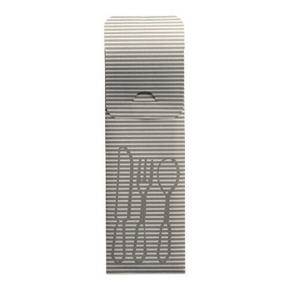 The PAPSTAR 100 cutlery bags (23.5 x 7.3 cm) of PAPSTAR GmbH feature gray-white stripes, cutlery drawings, and an open flap with a colorful bistro napkin – ideal for stylish cutlery presentation in any catering environment.