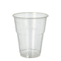 A PAPSTAR 25 cold drink cup, PLA "pure" crystal clear with foam rim from PAPSTAR GmbH made of biodegradable plastic stands upright on a plain white background.