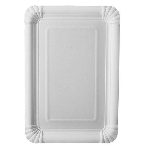 The eco-friendly, round PAPSTAR 25 plates made of white cardboard from PAPSTAR GmbH are presented with a subtle embossing design and slightly raised edge on a white background.
