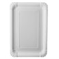 The eco-friendly, round PAPSTAR 25 plates made of white cardboard from PAPSTAR GmbH are presented with a subtle embossing design and slightly raised edge on a white background.