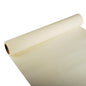 A partially unrolled PAPSTAR table runner, Tissue “ROYAL Collection” (3 m x 40 cm) from PAPSTAR GmbH in cream, presented on a white background, emphasizes its smooth texture and cylindrical shape – ideal for festive occasions.