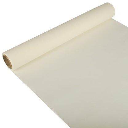 The PAPSTAR table runner, Tissue “ROYAL Collection” (3 m x 40 cm) from PAPSTAR GmbH is a simple, cream-colored table runner – partially unrolled, with visible core – ideal for festive occasions.