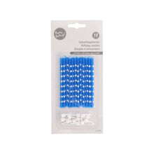 A blister pack with 12 PAPSTAR GmbH birthday candles, 10 cm, assorted colors with holders. Ideal for any birthday party, conveniently packaged.