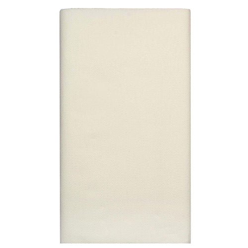 A neatly folded, rectangular, cream-colored PAPSTAR tissue tablecloth "ROYAL Collection" (120 x 180 cm) by PAPSTAR GmbH is presented against a simple white background.