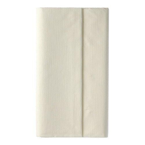 A neatly folded, cream-colored PAPSTAR tablecloth from the ROYAL collection (120 cm x 180 cm, PAPSTAR GmbH) against a simple white background.