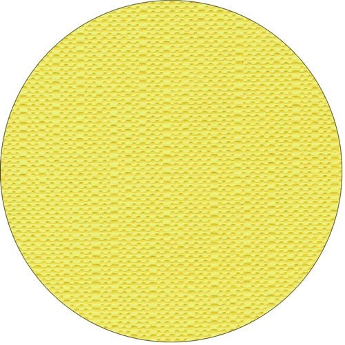 On a white background, a yellow, circular wafer with a grid-like surface is depicted, reminiscent of the high-quality design of the tablecloth tissue "ROYAL Collection" 120 cm x 180 cm by PAPSTAR GmbH.