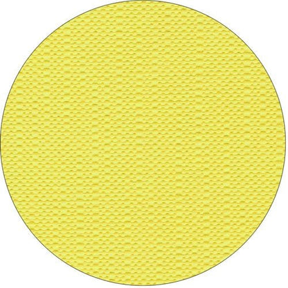 On a white background, a yellow, circular wafer with a grid-like surface is depicted, reminiscent of the high-quality design of the tablecloth tissue "ROYAL Collection" 120 cm x 180 cm by PAPSTAR GmbH.