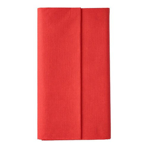 A red tablecloth (120 x 180 cm) made of tissue material from the "ROYAL Collection" by PAPSTAR GmbH stands out nicely against a plain white background and adds an elegance often associated with high-quality tablecloths.