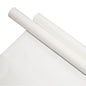 A roll of PAPSTAR tablecloth, paper, 8 m x 118 cm, white (PAPSTAR GmbH), is presented on a matching sheet of white paper tablecloth with a smooth, finely textured surface against a white background.