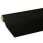 A roll of black PAPSTAR tablecloth, Tissue "ROYAL Collection" from PAPSTAR GmbH is partially unrolled, revealing the high-quality texture and material wrapped around a sturdy core - ideal for creating elegant table settings.