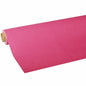 A roll of tablecloth tissue "ROYAL Collection" from PAPSTAR GmbH in bright pink is partially unrolled, showcasing its high-quality tissue and color, with the cardboard core visible at one end.