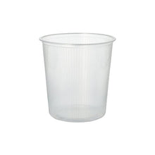 The Starpak 100 packaging cup, made of transparent PP with a smooth rim and slightly tapered sides, is pictured against a plain white background.