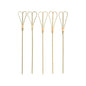 Five PAPSTAR 100 finger food - picks from PAPSTAR GmbH with loop toppers are arranged in a row against a white background and are ideal as stylish finger food picks for serving.