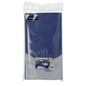 The Starpak tablecloth "soft selection" (fabric-like, fleece, 120x180 cm) is shown in its brand packaging - a transparent, sealed plastic bag with a small image of the tablecloth on a dining table.