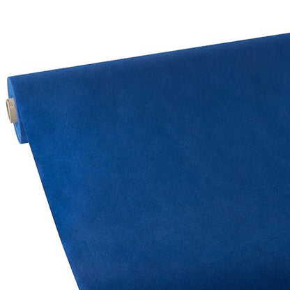 Against a white background, a slanted Starpak tablecloth, fabric-like fleece 'Soft Selection' by Starpak in blue is presented.