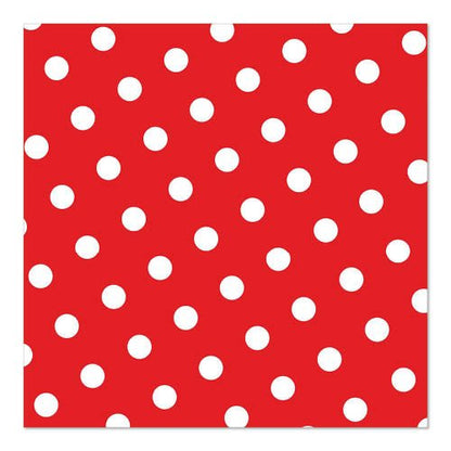 PAPSTAR 30 napkins, 3-ply, 33 x 33 cm, from PAPSTAR GmbH: Red square napkins with regularly distributed white dots for an elegant look on any table.