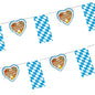 Decorate your Bavarian party with the PAPSTAR GmbH flag garland paper (4 m) featuring blue and white lozenge flags and heart accents with "Greetings from Oktoberfest" - the perfect bag (1 piece) for Oktoberfest decoration!.