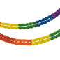 Two PAPSTAR large room paper garlands (flame retardant, Ø16 cm, 10 m) from PAPSTAR GmbH captivate with bright, repeating colors and are draped on a white background – ideal for vibrant decorations.
