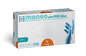 A rectangular box of MANEO nitrile gloves, hygienic and durable by ARNOWA GmbH in size large, features a predominantly white design with blue and orange accents, as well as a glove image and hygiene information on the front.