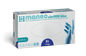 A pack of MANEO nitrile gloves, hygienic and durable by ARNOWA GmbH in XL. The white-blue pack shows a gloved hand on the right side, with product details and symbols for hygienic protection on the front.