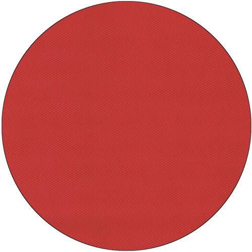 A continuous red circle with a thin black outline on white, with a slightly textured, fabric-like fleece surface, reminiscent of the Starpak tablecloth “Soft Selection” by Starpak.