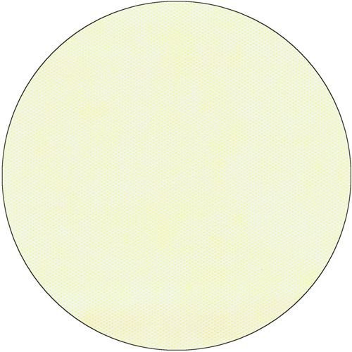 A simple, light yellow circle with a thin black outline on white, whose smooth and even color reflects the soft selection style of the Starpak tablecloth, fabric-like fleece by Starpak.