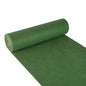 A partially unrolled roll of Starpak table runner, fabric-like fleece "soft selection" (24 m x 40 cm), in green, is depicted on a white background. The thick material has a smooth, fabric-like texture.