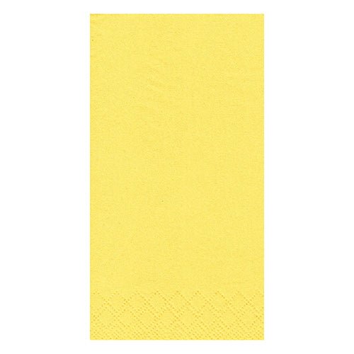 The PAPSTAR 250 napkins, 3-ply 1/8 fold by PAPSTAR GmbH are yellow, rectangular, 33 x 33 cm napkins with a smooth surface and subtle diamond pattern - ideal for any hospitality setting.