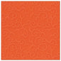 A square, nectarine-orange napkin with a subtle embossed swirl pattern, inspired by the style of the ROYAL Collection napkins from PAPSTAR GmbH. Product: PAPSTAR 50 napkins "ROYAL Collection" 1/4-fold 40 x 40 cm nectarine.