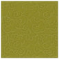 Square, textured olive green napkin from the ROYAL Collection by PAPSTAR GmbH (40x40 cm, 1/4-fold) with a subtle, raised tendril pattern evenly distributed over the surface. The package contains 50 napkins.