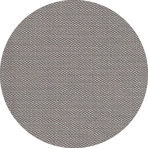 A circular sample piece of gray Starpak 20 centerpieces, fabric-like fleece "soft selection plus" (80 x 80 cm) shows a dense, even weave and consistently uniform color and structure.