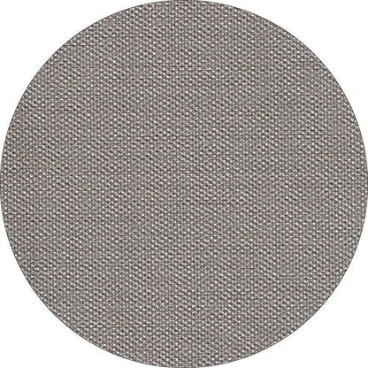 A circular sample piece of gray Starpak 20 centerpieces, fabric-like fleece "soft selection plus" (80 x 80 cm) shows a dense, even weave and consistently uniform color and structure.