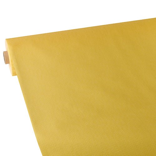 A roll of Starpak tablecloth, fabric-like, fleece "soft selection plus" is partially unrolled and presented on a plain white background.