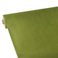 A roll of green Starpak tablecloth, fabric-like, fleece "soft selection plus" lies unrolled on a flat surface, with the cardboard core partially visible. The Starpak fabric appears smooth with a slight texture.