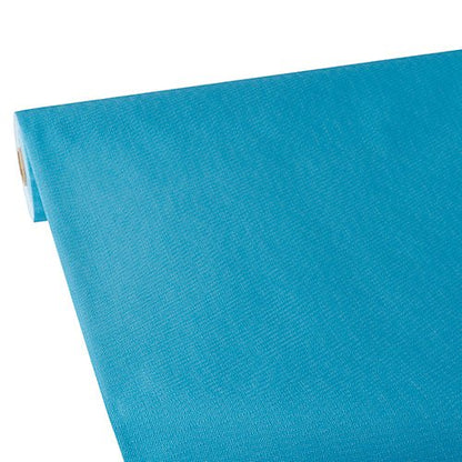 A roll of Starpak tablecloth, fabric-like, fleece "soft selection plus" by Starpak is partially unrolled on a white background. The smooth, slightly textured fabric is perfect for a stylish and practical table setting.