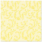 The PAPSTAR GmbH 50 "ROYAL Collection" napkins (40 x 40 cm, yellow, 1/4-fold) feature a yellow floral and vine pattern on a light yellow background - ideal for the elegantly set table.