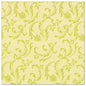 Light yellow napkins with a repeating green leaf tendril and floral pattern, inspired by the 50 napkins "ROYAL Collection" 1/4-fold 40 x 40 cm green by PAPSTAR GmbH, offer an elegant decorative touch.