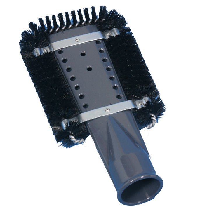 The radiator nozzle from Diversey Deutschland GmbH & Co. OHG is a gray attachment with bristles and air holes, suitable for TASKI vento/dorsalino/smart vacuum cleaners, optimized for improved cleaning performance (1 piece per package).
